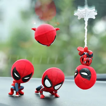 Marvel Spiderman figurine Bobblehead Q Version Kawaii Bureau Ornements de Voiture Décoration Tenture Murale Cadeaux Jouet pour Enfant