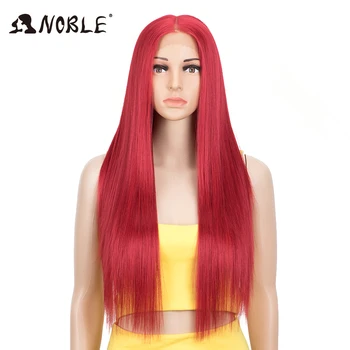 Noble Synthétique Lace Front Perruque 28 pouces Droite Perruque de Cheveux Ombre Blonde Perruque Cosplay Perruque Pour les Femmes Noires Synthétiques Perruque
