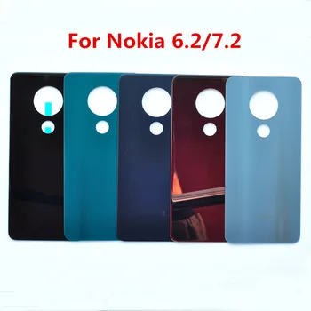 Nokia7.2 Réels des Logements Pour Nokia 6.2 7.2 6.3 pouces Couvercle de la Batterie de Réparation de Porte Arrière du Téléphone à l'Arrière de Cas + Logo Adhésif