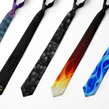 Nouvelle Conception de la Mode des Hommes Cravate 8cm Bleu Noir Flamme Cravate Impression 3D Cravate Pour les Hommes Unisexe de Causalité Partie des Accessoires de Mariage des Liens