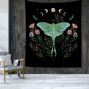 Papillon psychédélique tissu de revêtement mural, décor de maison, chambre à coucher tapisseries, de bohème, rideaux, draps de lit, serviettes de plage