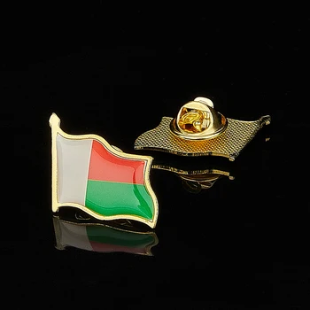 Pays de l'afrique de La République de Madagascar Historique Plaqué Or Drapeau Broche Badges Épinglettes