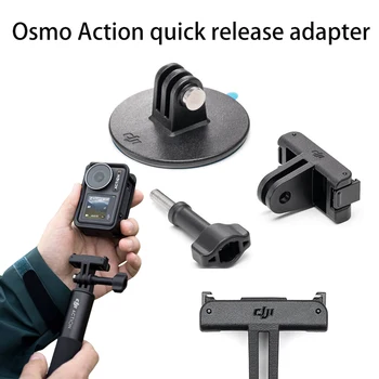 Pour DJI Osmo Action 4/3 Magnétique de Libération Rapide de l'Adaptateur de Caméra d'Action Stand Accessoire 1/4 Vis Connecteur à Deux Broches