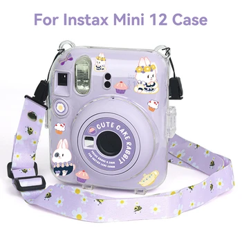 Pour Instax Mini 12 Cristal Transparent étui de Protection housse pour Fuji Fujifilm Instant de Sac d'Appareil photo pour Instax Mini 12