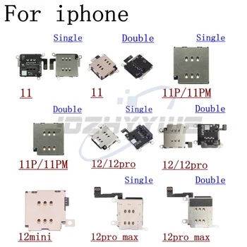 Pour iPhone 11 12 Mini Pro Max SE 2020 Simple Double emplacement pour Carte SiM, le porte-Plateau Lecteur de Socket Flex Câble des Pièces de Rechange