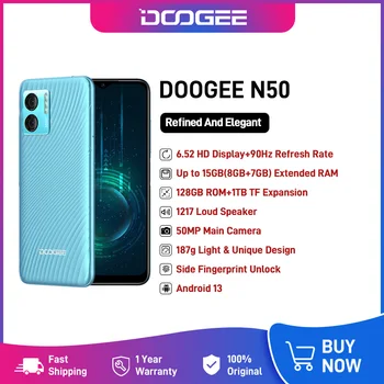 [Première mondiale] DOOGEE N50 Smartphone Octa Core 8 go de RAM +128 GO ROM 50MP Ai Caméra Principale 4200mAh Batterie Téléphone Chargeur Rapide