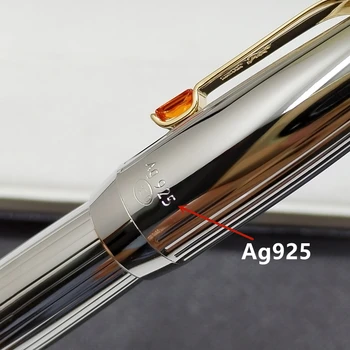 Qualité AAA Argent / Or MO Ag925 Roller ball pen / stylo plume bureau d'affaires de la papeterie de luxe Écriture de Stylos de Gel