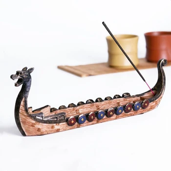 Rétro Brûleur D'Encens Dragon Boat Bâton De L'Encens Titulaire Traditionnelle Chinoise Design Sculpté À La Main Sculpture Encensoir Ornements De Décoration Pour La Maison