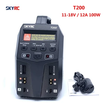 SKYRC T200 Chargeur d'Équilibre 12A 100W Double XT60 Plug 10W Vidangeur pour LiHV LiPo batterie de Li-ion de Vie NiMH NiCD Pb de Batterie AGM Froid Modes