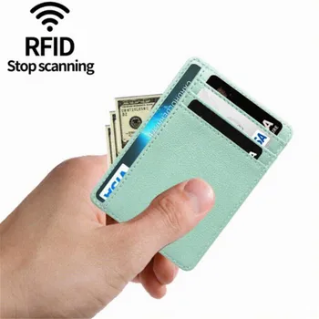 Slim porte-monnaie RFID Blocage Minimaliste de Crédit Titulaire de la Carte porte-monnaie en Cuir de Crédit, Carte d'identité Couvrir l'Argent de la Bourse de Cas de Sac pour Hommes Femmes