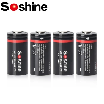 Soshine 16340 550mAh Batterie LiFePO4 RCR123 3.2 V Batterie Rechargeable 2000 Temps de Cycle de Décharge de la lampe-Torche de Phare Mini Ventilateur