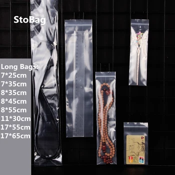 StoBag 100pcs Épaisse Longue Taille Transparent à fermeture Zip Sacs en Plastique Imperméable à l'eau Sac de Nourriture Vêtements Paquet de Fournitures de Sac de Rangement