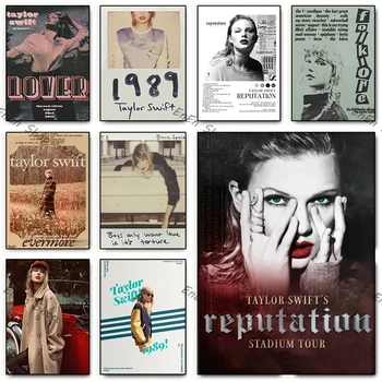 Taylor-Swift Les Époques Tour De Cadeau De Poster Un Nouvel Album Minuits Chanteur Populaire Mémorial De Gravures Toile Peinture Salle De Séjour De Décoration