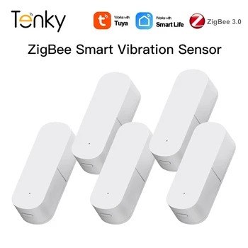 Tenky Tuya Zigbee Smart Capteur de Vibrations Vie Intelligente Notification d'APPLICATION en Temps Réel de Mouvement détecteur de Choc Pousser État, Enregistrement de l'Historique