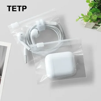 TETP 50Pcs Mini Transparent Sacs de fermeture éclair Pour les Données Écouteur de Câble de Stockage de Bijoux Collier Boucles d'oreilles Emballage d'Affichage des Faveurs