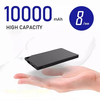 TNTOR 8mm Portable Mince de Puissance de Banque 10000mAh de 5v 2A Charge Rapide de la Batterie Externe pour iPhone, Xiaomi Huawei Samsung