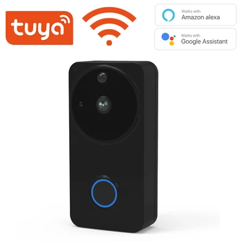 Tuya 1080P wifi vidéo sonnette Alexa Google IP54 Imperméable à l'eau Extérieure sans Fil Intelligente de la Vidéo Sonnette de l'Interphone Caméra WiFi