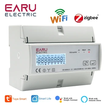 Tuya WiFi, ZigBee Trois Phase Deux de façon Bidirectionnelle d'Énergie KWh Compteur Moniteur Wattmètre Soutien Modbus RTU 3*85/190 V ou 230/400VAC