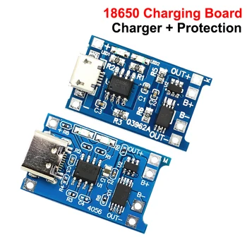 Type-c/Micro/Mini USB 5V 1A 18650 Batterie au Lithium de Recharge Chargeur de Module+Protection à Double Fonctions 1A Li-ion TP4056