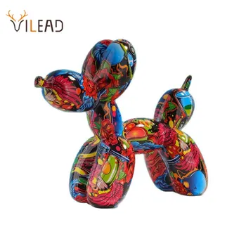 Vilead Pop Art, des Graffitis Ballon Sculpture d'un Chien et de l'Objet de la Peinture Ballon Statue Idées de Figures d'Animaux Objets de décoration pour la Décoration de la Maison