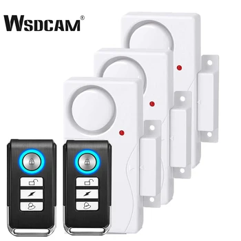 WSDCAM de Porte sans Fil d'Alarme avec Télécommande Vibration d'Avertissement Système d'Alarme Anti-Perdue de Windows Ouvrez les Alarmes de Sécurité à Domicile Capteur